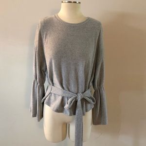 Mustard Seed Sweaters - Mustard seed bell sleeve tie waist knit top Mustard Seed Sweaters - Mustard seed bell sleeve tie waist knit top